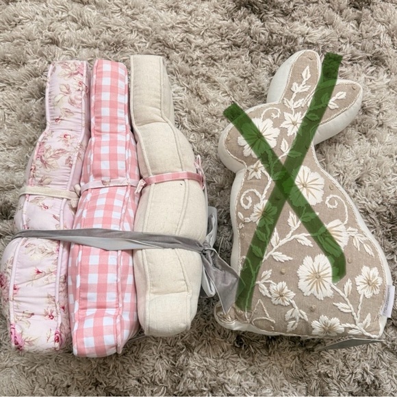 Rachel Ashwell Other - Boho Shabby Chic Plush Bunny Pillows and Speckled Wooden Eggs